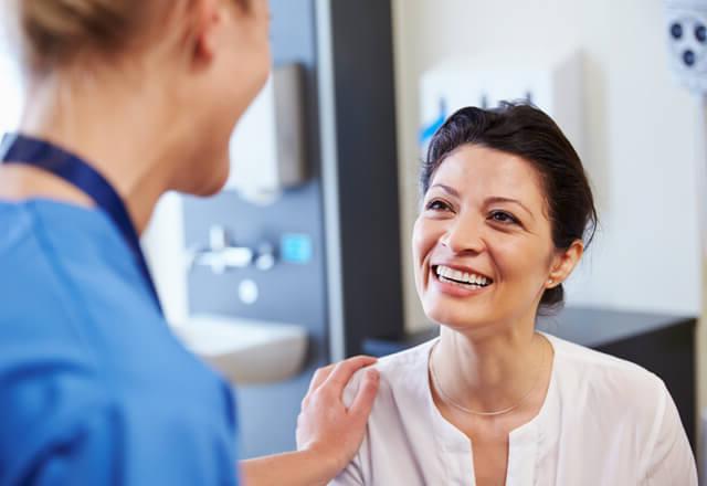 woman talking to her doctor